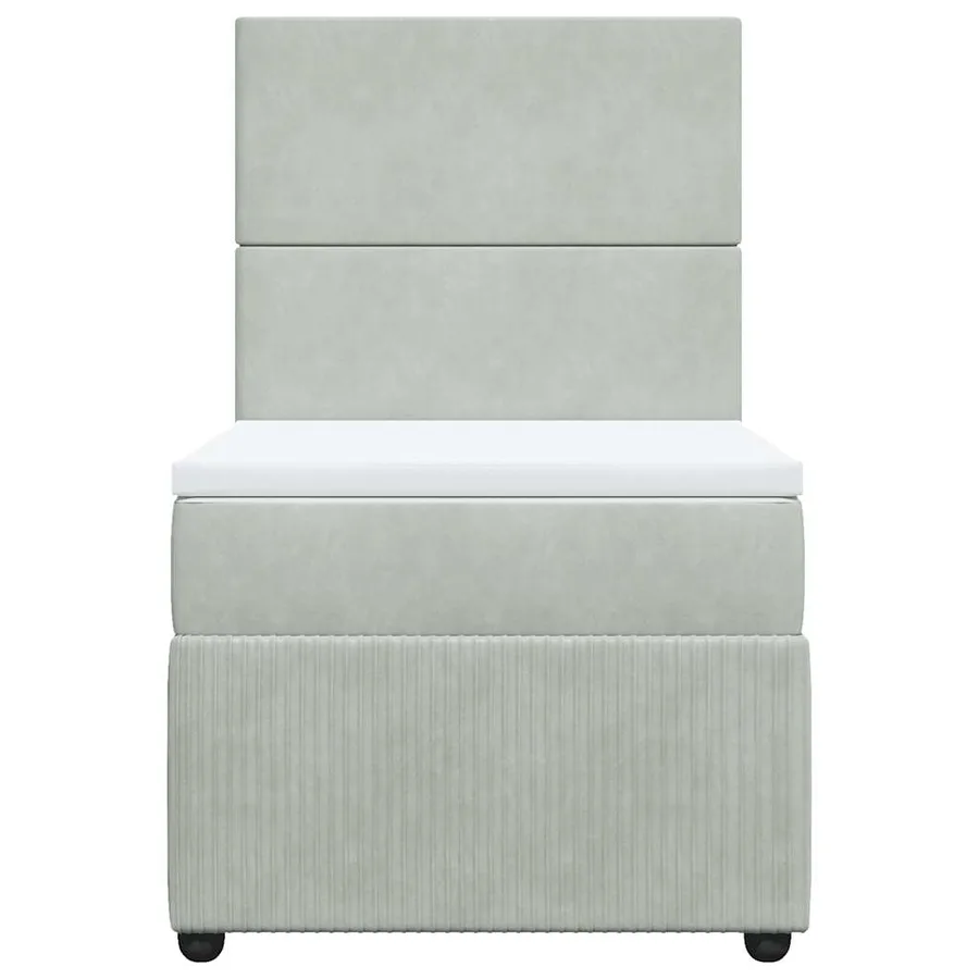 Sommier à lattes de lit et matelas Gris clair 90x190 cm Velours - 4