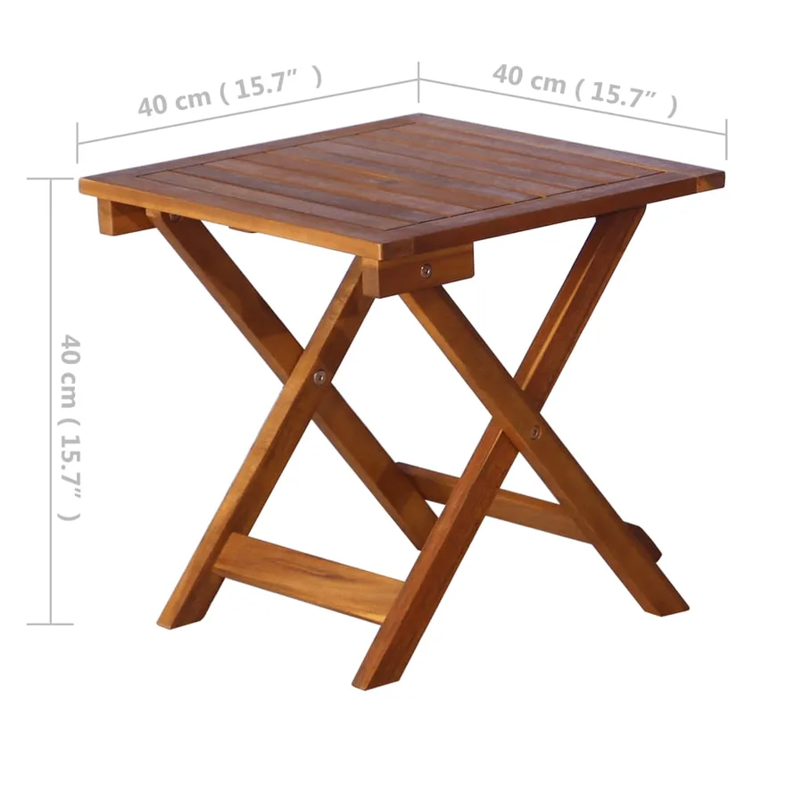 Chaise longue avec table Bois d'acacia massif Marron - 12