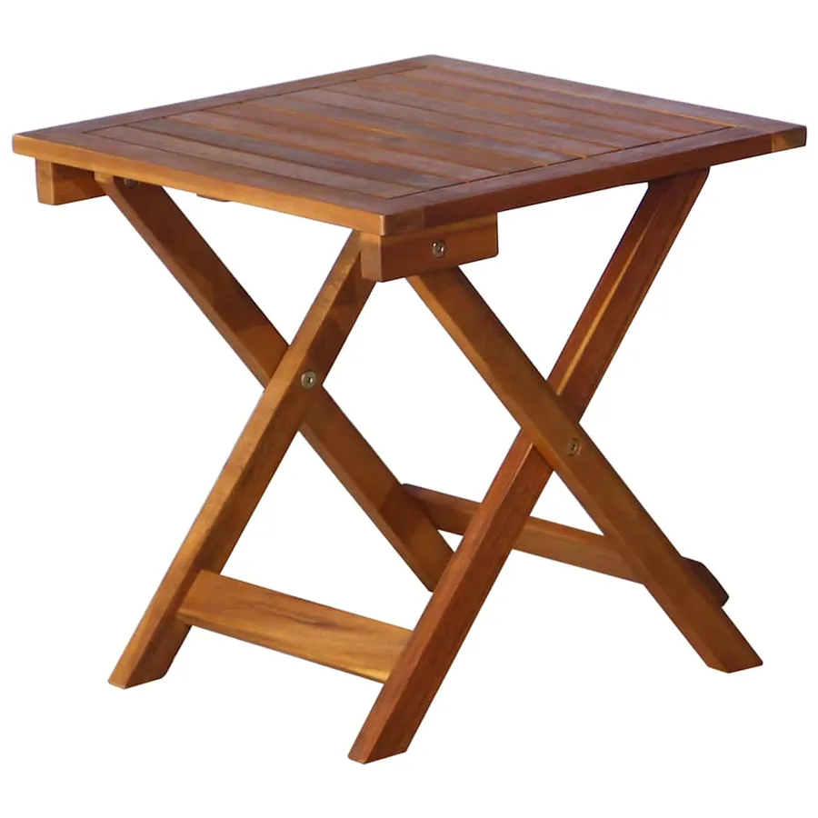 Chaise longue avec table Bois d'acacia massif Marron - 8
