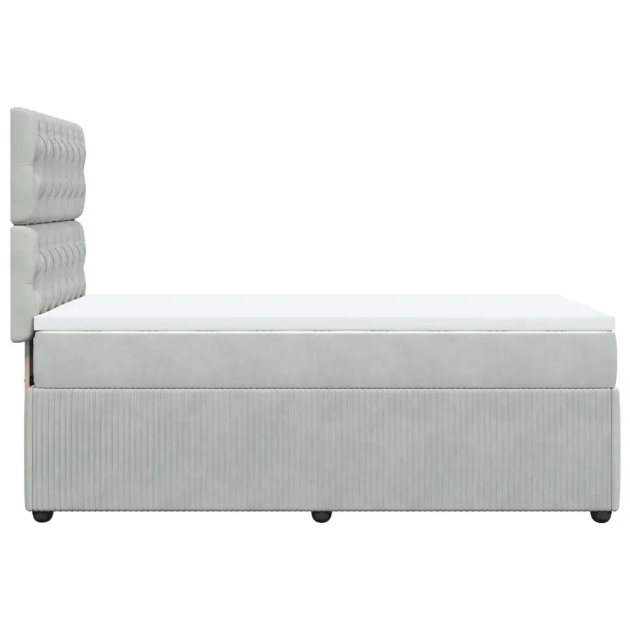 Sommier à lattes de lit et matelas Gris clair 90x190 cm Velours - 5