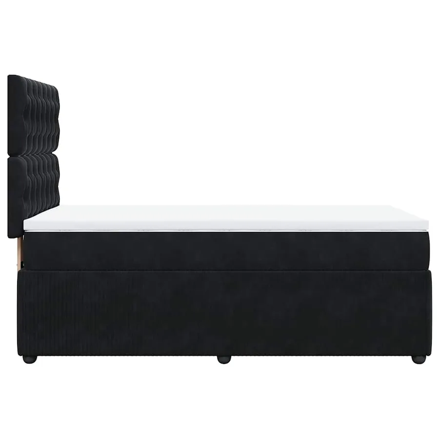 Sommier à lattes de lit avec matelas Noir 100x200 cm Velours - 7