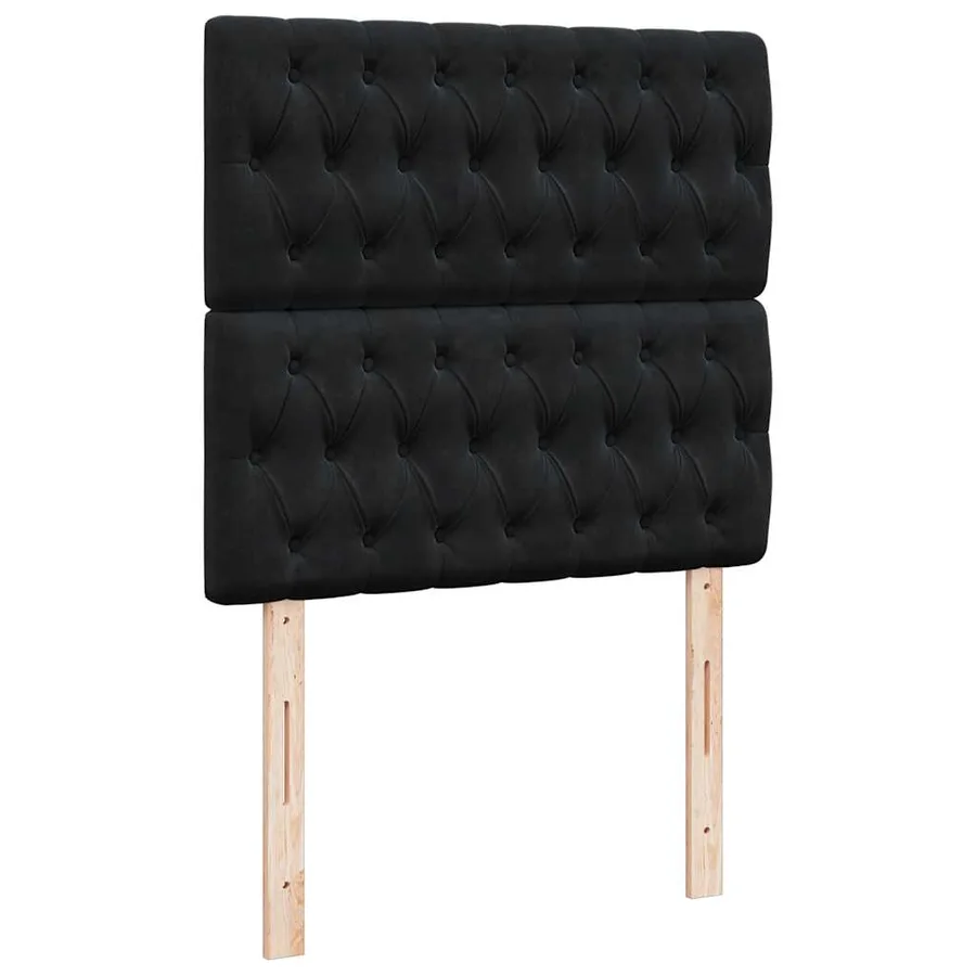 Sommier à lattes de lit avec matelas Noir 100x200 cm Velours - 9