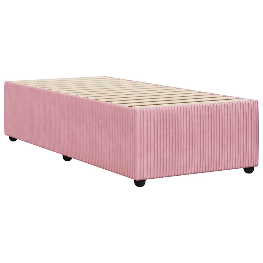 Cadre de lit sans matelas rose 100x200 cm velours - 6