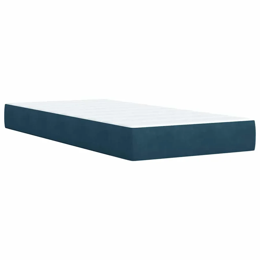 Sommier à lattes de lit avec matelas Bleu foncé 100x200 cm - 10