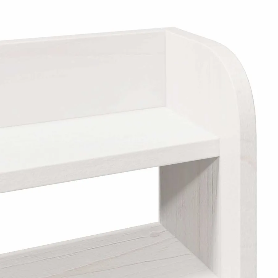 Cadre de lit sans matelas blanc 100x200 cm bois de pin massif - 10