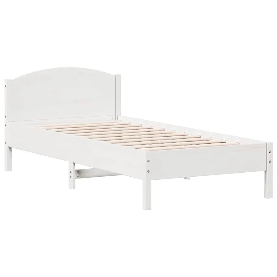 Cadre de lit sans matelas blanc 100x200 cm bois de pin massif - 7