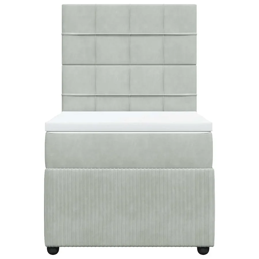 Sommier à lattes de lit et matelas Gris clair 100x200cm Velours - 4