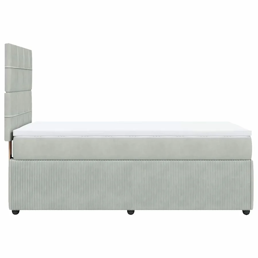 Sommier à lattes de lit et matelas Gris clair 100x200cm Velours - 5