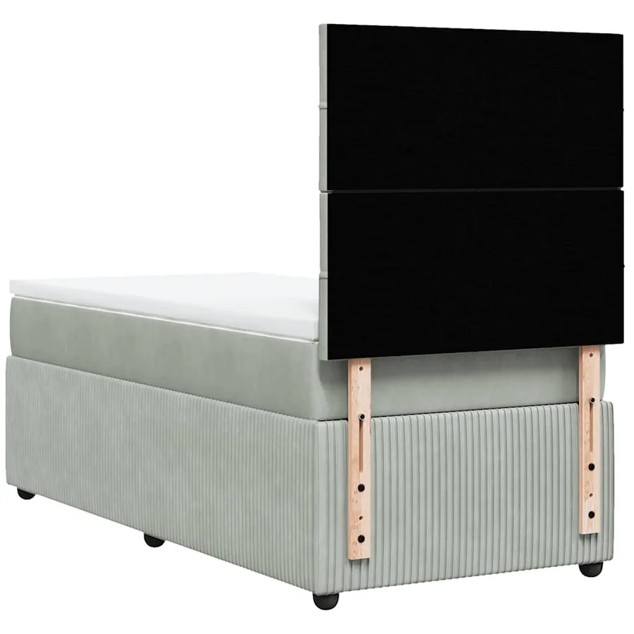 Sommier à lattes de lit et matelas Gris clair 100x200cm Velours - 6