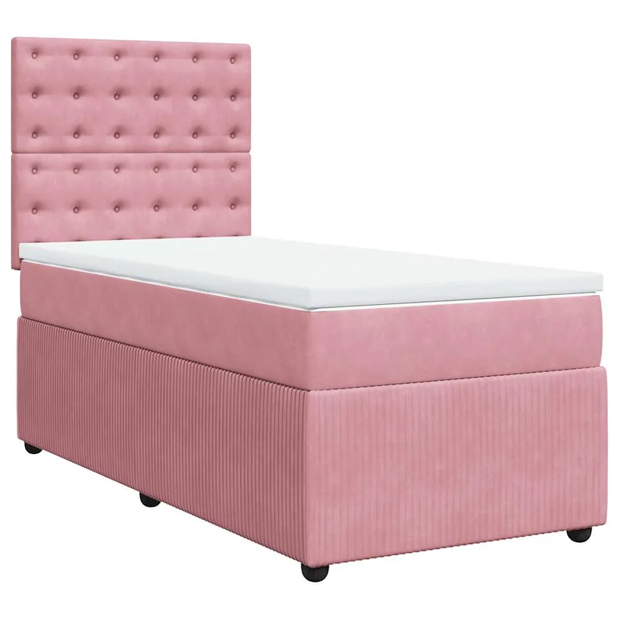 Sommier à lattes de lit avec matelas Rose 100x200 cm Velours - 3