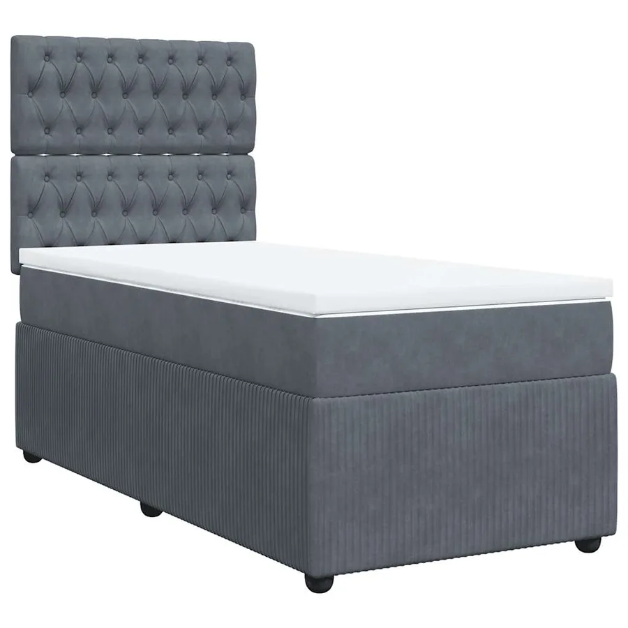 Sommier à lattes de lit avec matelas Gris foncé 100x200 cm - 2