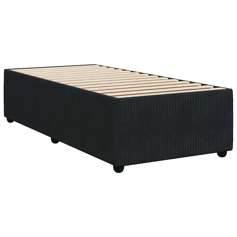 Sommier à lattes de lit avec matelas Noir 100x200 cm Velours - 10