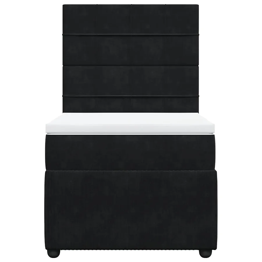 Sommier à lattes de lit avec matelas Noir 100x200 cm Velours - 6
