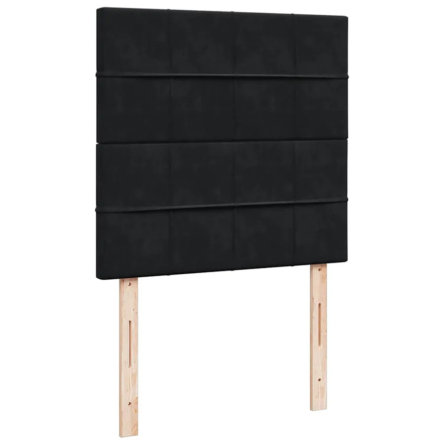 Sommier à lattes de lit avec matelas Noir 100x200 cm Velours - 9