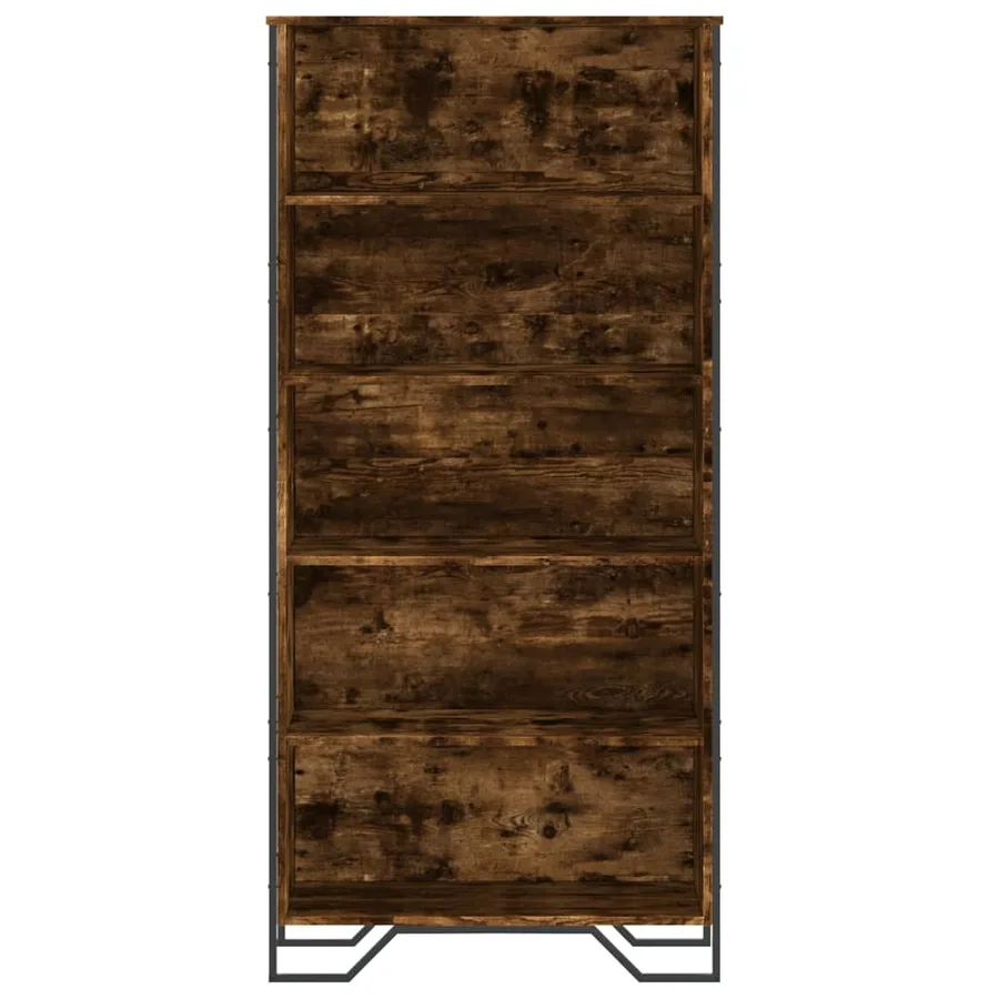 Bibliothèque chêne fumé 80x31x169 cm bois d'ingénierie - 4