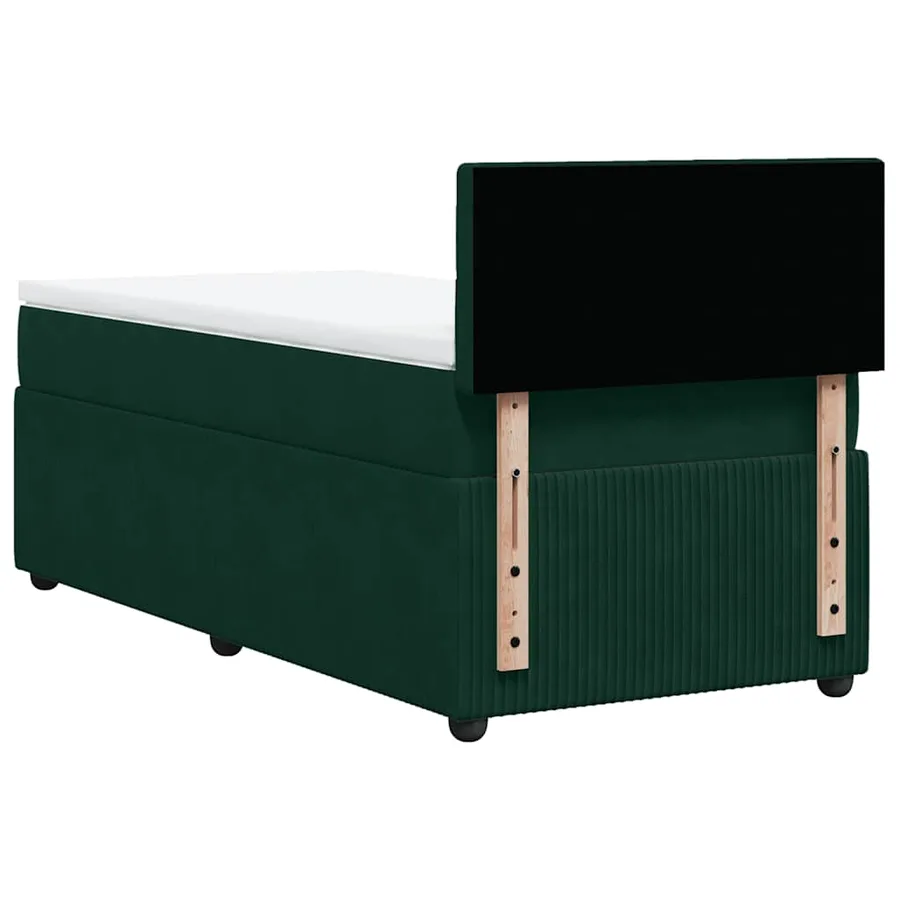 Sommier à lattes de lit avec matelas Vert foncé 100x200 cm - 10
