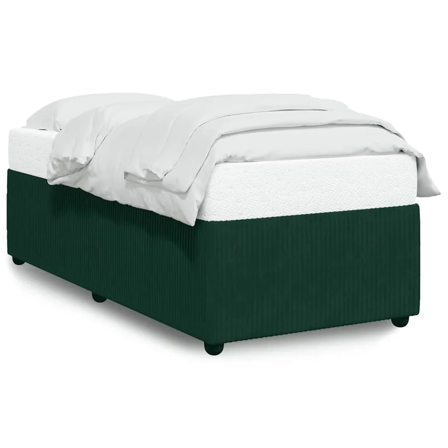 Cadre de lit sans matelas vert foncé 100x200 cm velours - 2
