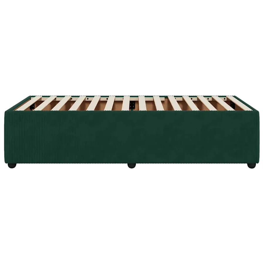 Cadre de lit sans matelas vert foncé 100x200 cm velours - 5