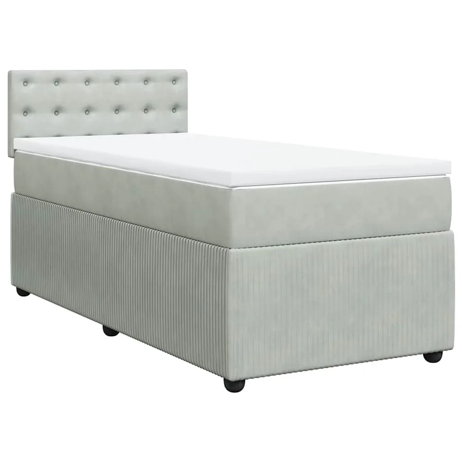 Sommier à lattes de lit et matelas Gris clair 100x200cm Velours - 3