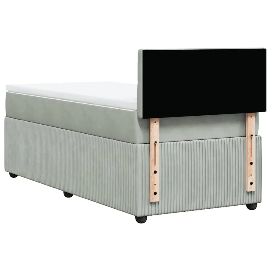 Sommier à lattes de lit et matelas Gris clair 100x200cm Velours - 8