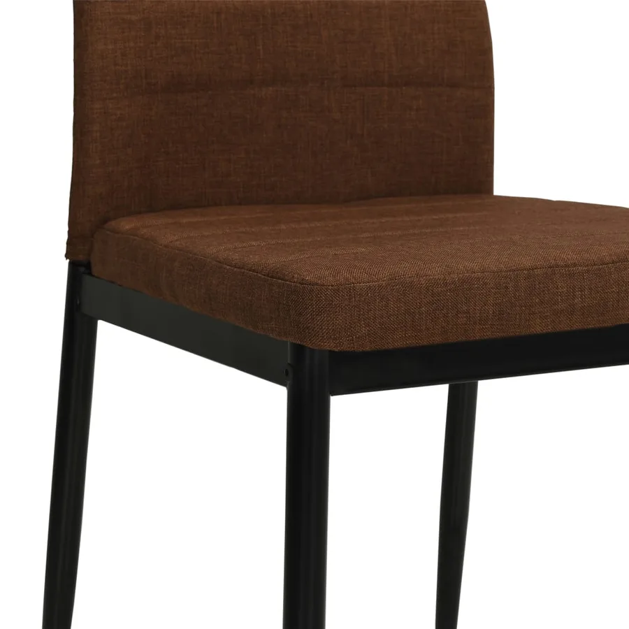 Chaises à manger lot de 6 marron tissu - 6