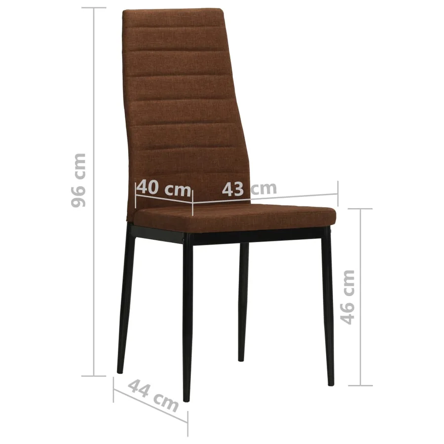 Chaises à manger lot de 6 marron tissu - 8