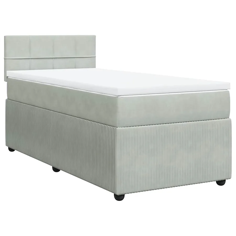 Sommier à lattes de lit et matelas Gris clair 100x200cm Velours - 3