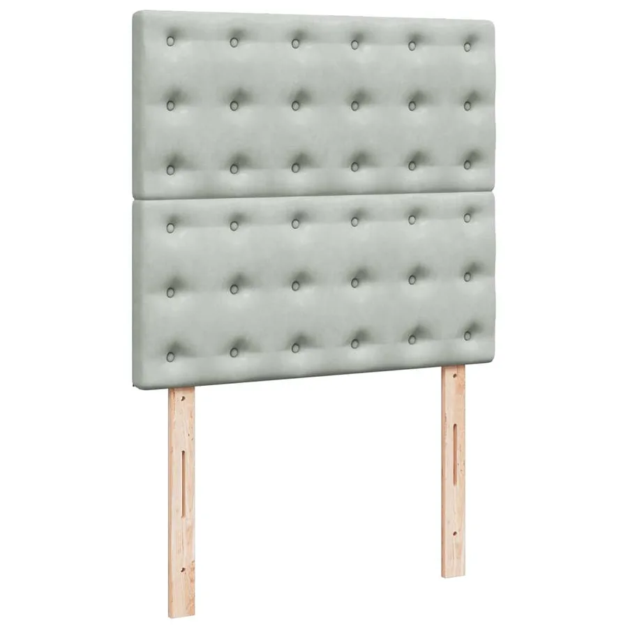 Sommier à lattes de lit et matelas Gris clair 100x200cm Velours - 7