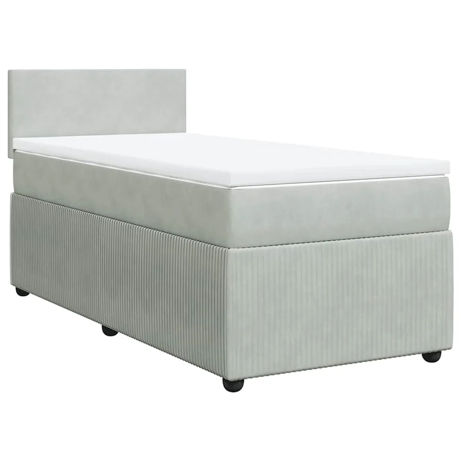 Sommier à lattes de lit et matelas Gris clair 100x200cm Velours - 2