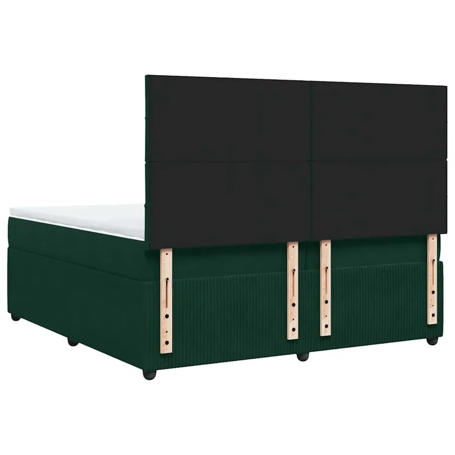Sommier à lattes de lit et matelas Vert foncé 200x200cm Velours - 8