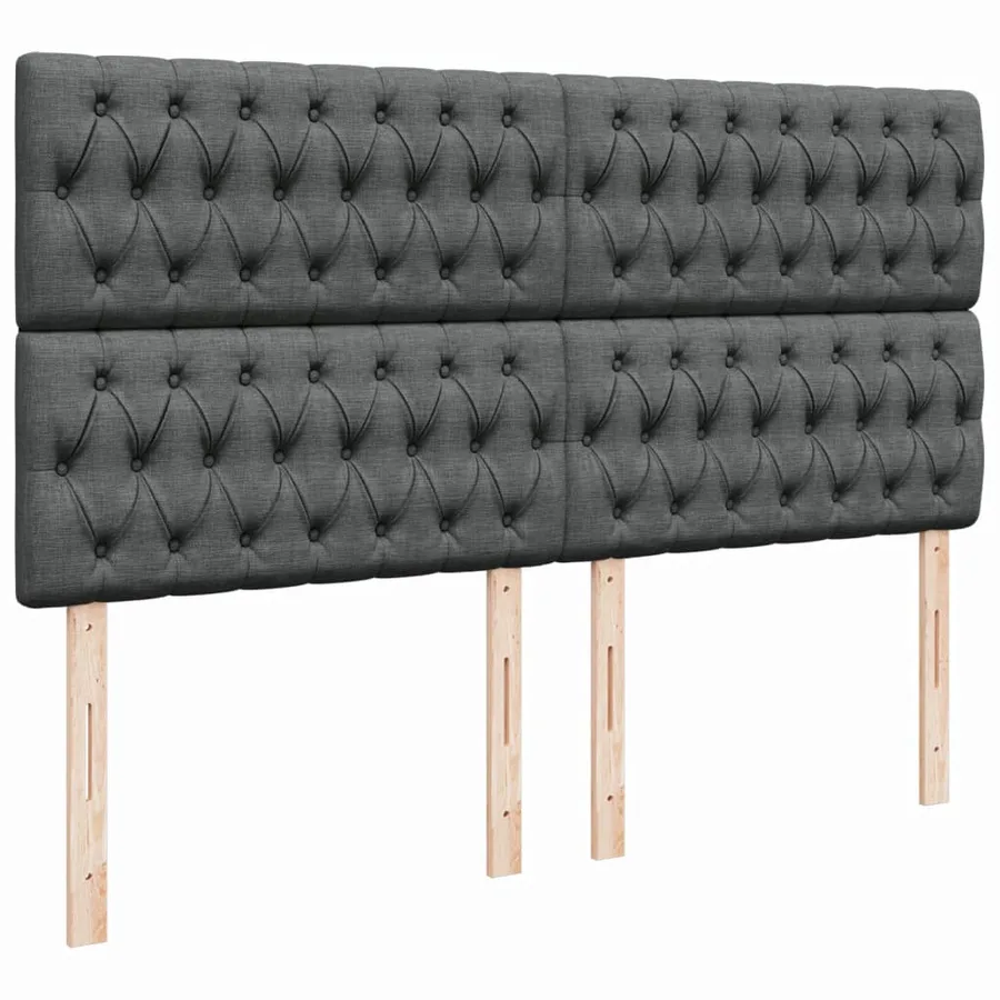 Sommier à lattes de lit avec matelas Gris foncé 180x200cm Tissu - 7