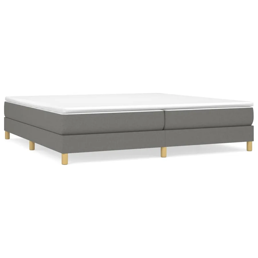 Sommier à lattes de lit avec matelas Gris foncé 200x200cm Tissu - 2
