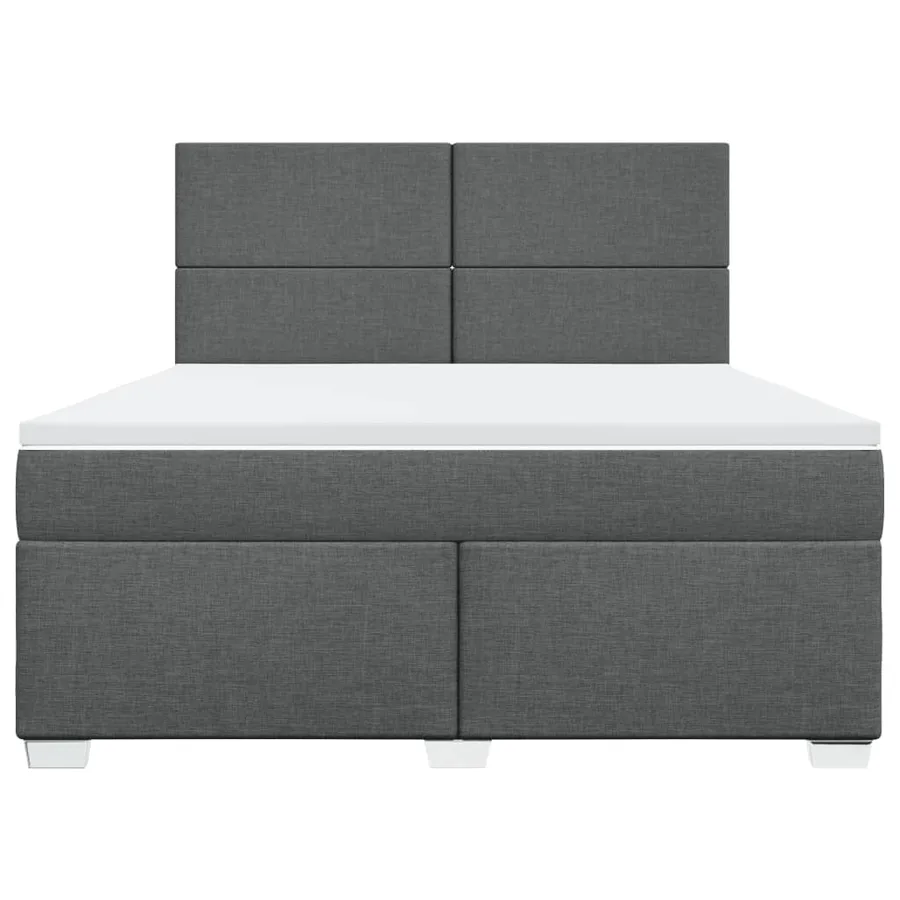 Sommier à lattes de lit avec matelas Gris foncé 180x200cm Tissu - 6