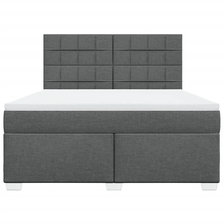 Sommier à lattes de lit avec matelas Gris foncé 180x200cm Tissu - 6