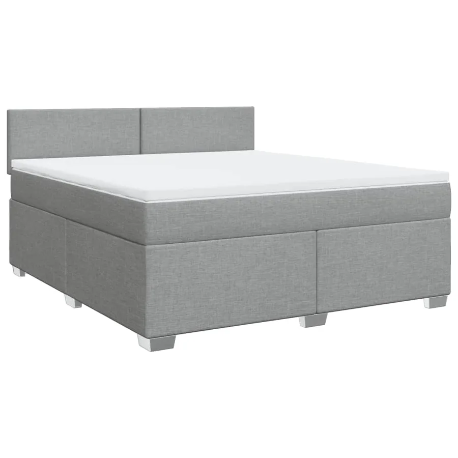 Sommier à lattes de lit avec matelas Gris clair 180x200cm Tissu - 3