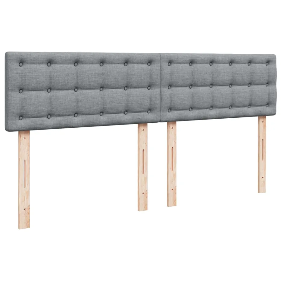 Sommier à lattes de lit avec matelas Gris clair 180x200cm Tissu - 7