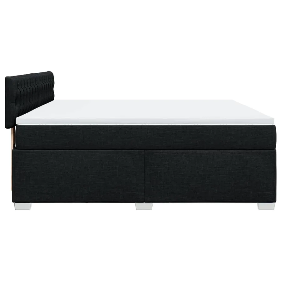 Sommier à lattes de lit avec matelas Noir 180x200 cm Tissu - 11