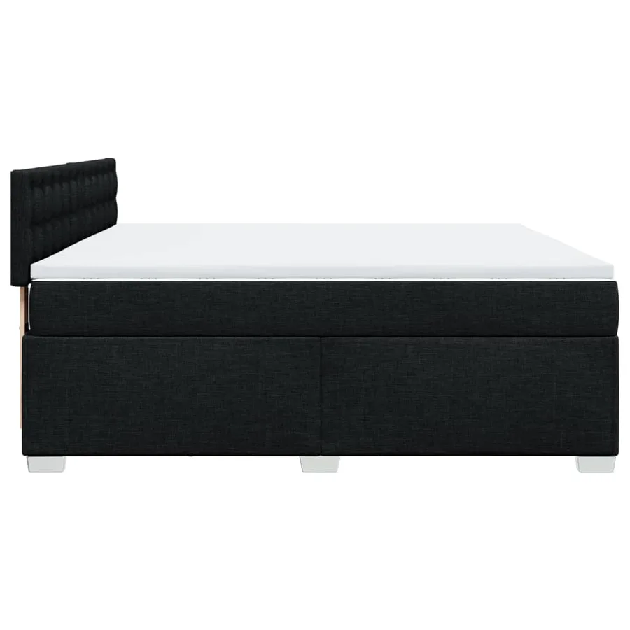 Sommier à lattes de lit avec matelas Noir 180x200 cm Tissu - 11