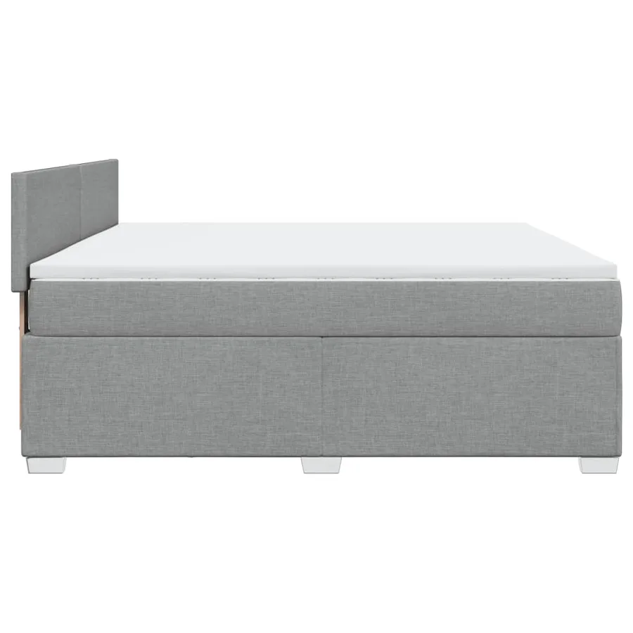 Sommier à lattes de lit avec matelas Gris clair 180x200cm Tissu - 5