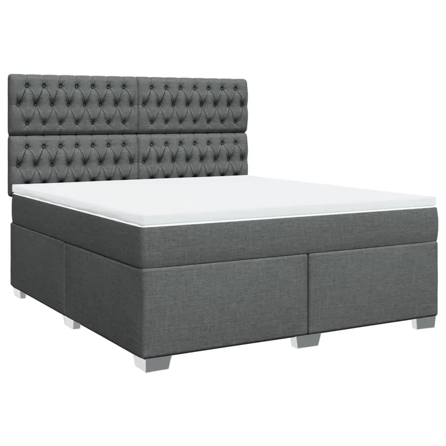 Sommier à lattes de lit avec matelas Gris foncé 180x200cm Tissu - 2