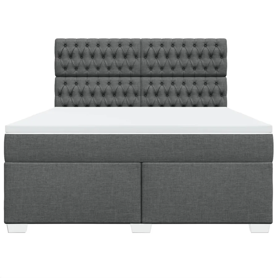 Sommier à lattes de lit avec matelas Gris foncé 180x200cm Tissu - 4