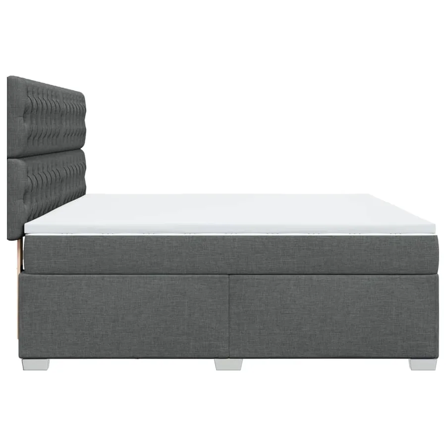 Sommier à lattes de lit avec matelas Gris foncé 180x200cm Tissu - 9