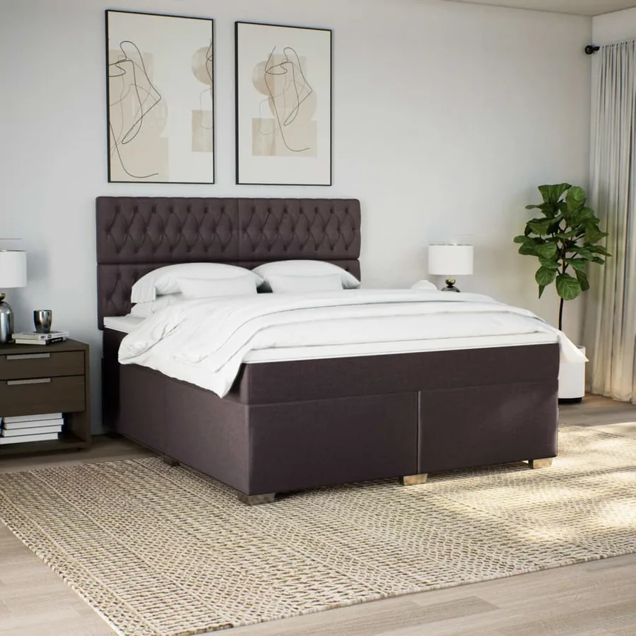 Sommier à lattes de lit avec matelas Marron foncé 180x200 cm - 3