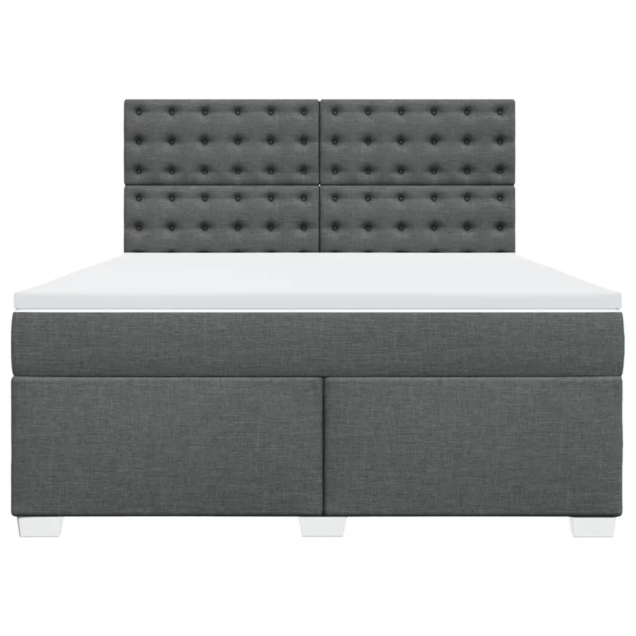 Sommier à lattes de lit avec matelas Gris foncé 180x200cm Tissu - 4
