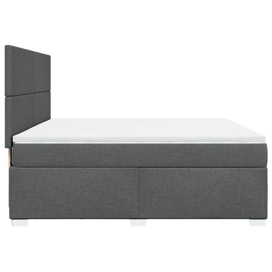 Sommier à lattes de lit avec matelas Gris foncé 180x200cm Tissu - 9
