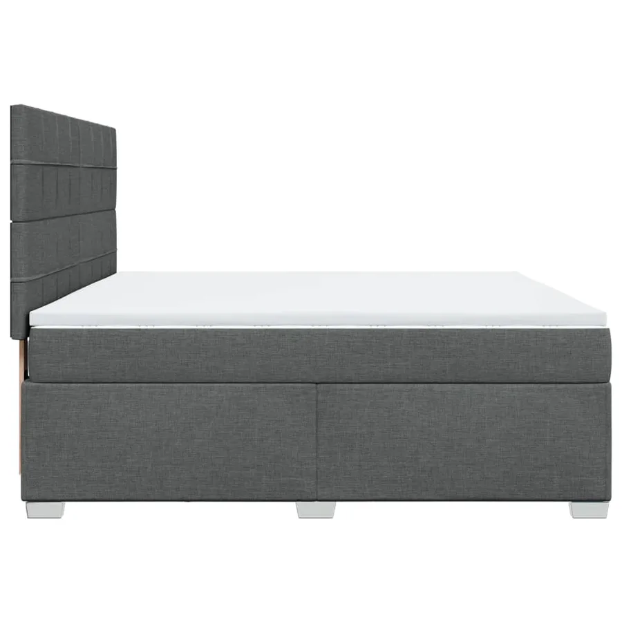 Sommier à lattes de lit avec matelas Gris foncé 180x200cm Tissu - 9
