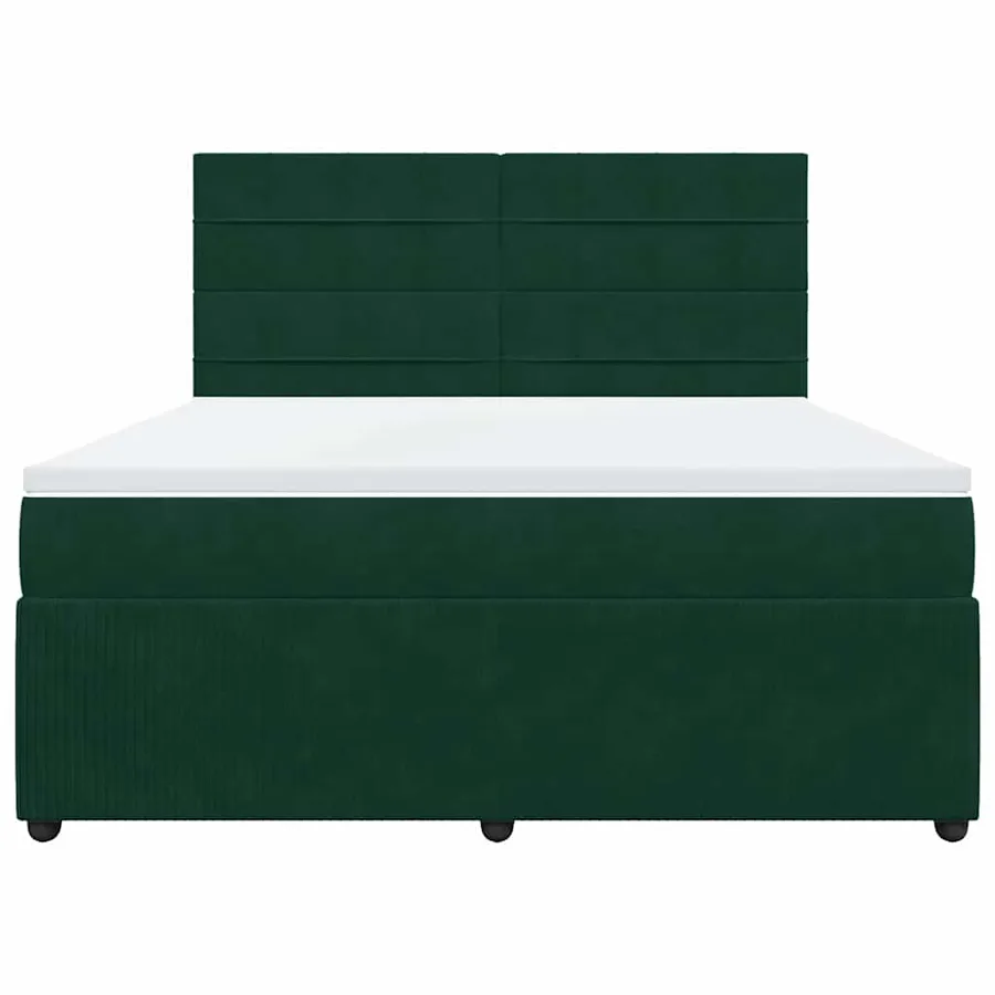 Sommier à lattes de lit et matelas Vert foncé 180x200cm Velours - 4