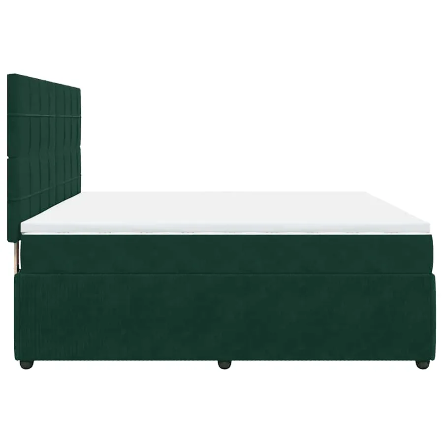 Sommier à lattes de lit et matelas Vert foncé 180x200cm Velours - 5