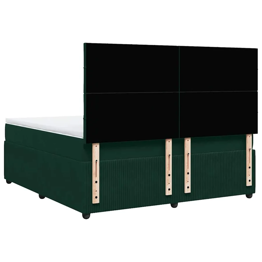 Sommier à lattes de lit et matelas Vert foncé 180x200cm Velours - 6