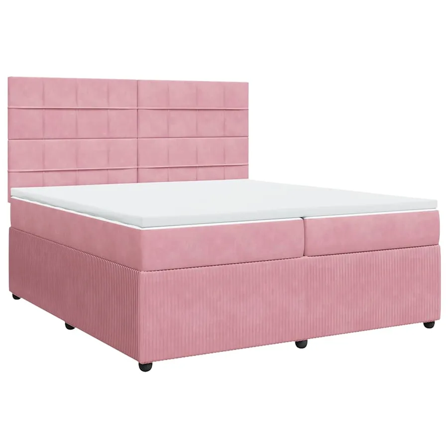 Sommier à lattes de lit avec matelas Rose 200x200 cm Velours - 2